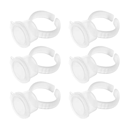 Fockety 100pcs Tintenhalter Ringe Open Design Pigmentbehälter Containerbecher mit Deckel für Augenbrauen // Pigment für den Professionellen und Häuslichen Gebrauch Geeignet von Fockety