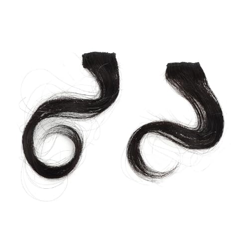 Seite Luft Pony, Hochtemperatur-Synthetikhaar Anpassbar Clip in Pony Einstellbar Vielseitiger Stil Schwarz Vordere Seite Pony für Frauen Mädchen jeden Tag Dress Up von Fockety