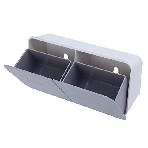 Wandmontierte Make-up-Box mit Klappdeckel, Großes Fassungsvermögen, Abnehmbarer, Waschbarer, Transparenter Make-up-Organizer, Transparente Kosmetikaufbewahrung, Durchsichtiger von Fockety