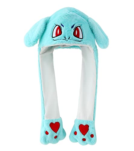 Focupaja Mütze Mit Beweglichen Ohren Bewegliche Ohren Plüsch Bunny Ohren Hasen Mütze Lustige Spielzeug Tiermütze Cosplay Weihnachts Geschenk Erwachsene Mädchen（Blau） von Focupaja