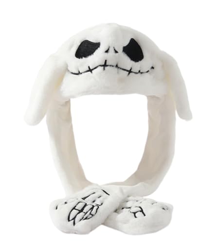 Focupaja Ohren Bewegender Hut Tier Cosplay Hut Cartoon Springmütze Ohren Pop Up Halloween Weihnachten Lustige Mütze Weiß von Focupaja