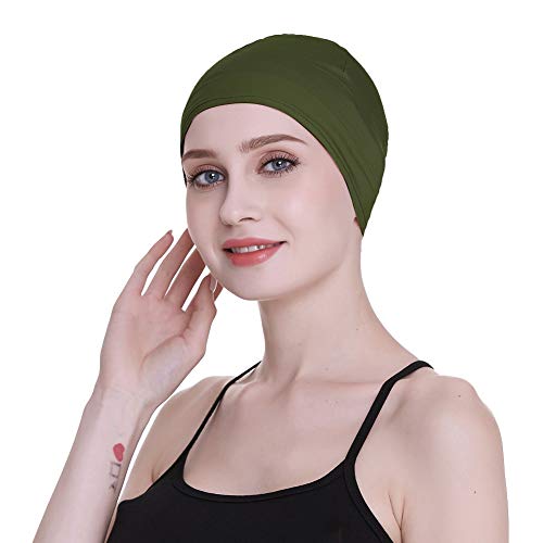 Bambus-Schlafkappe für Haarausfall, Kopfbedeckung für Chemo-Frauen, Green-b, Einheitsgröße von FocusCare