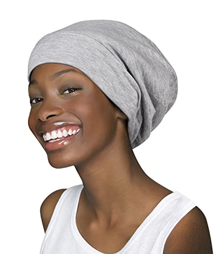 FocusCare Damen satin gefüttert schlaf slouchy cap curly slap kopfbedeckung geschenke für kraus haar eine größe passt meistens licht gesundheit grau von FocusCare