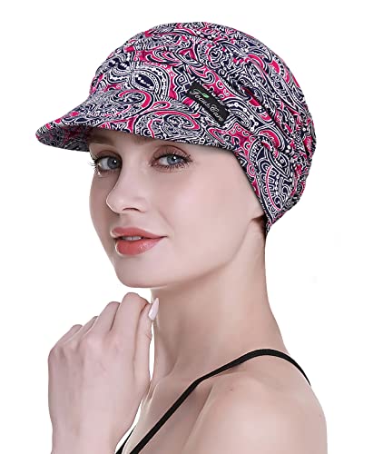 FocusCare Weiche Mütze für Damen in Chemotherapie, Bambus, Baseballmütze, bei Haarausfall, Turban, Blue-T, Einheitsgröße von FocusCare