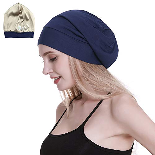 Seidenkappe, 100 % Maulbeerseide, mit Satin-Futter, für fettiges Afro-Haar von FocusCare