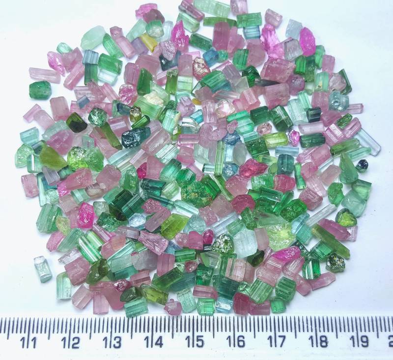 233 Cts Attraktiv Multi Colors Beendet Transparent Kleine Turmalin Kristall Aus Afghanistan von Focusgems