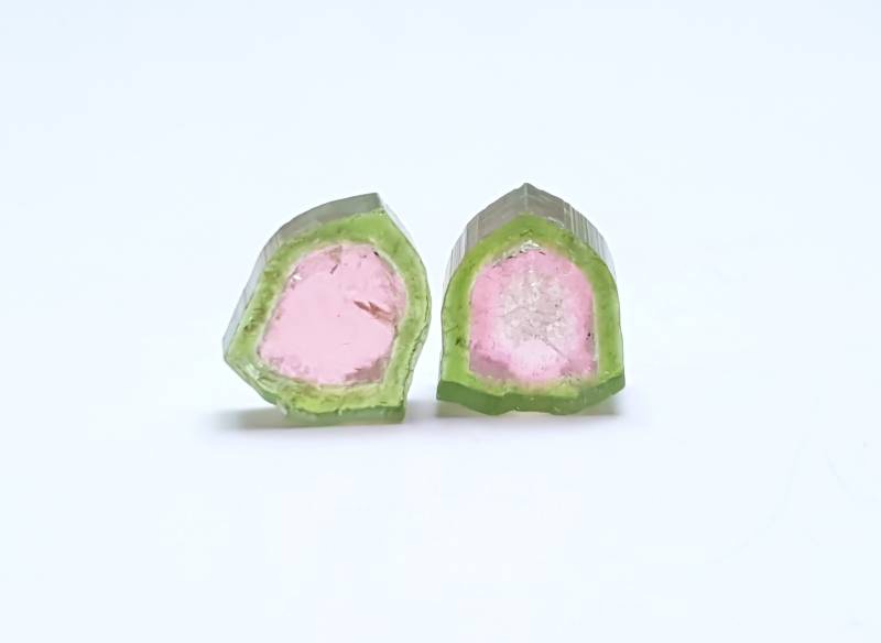 6.60 Cts Wassermelonenturmalin Scheiben, Paar von Focusgems