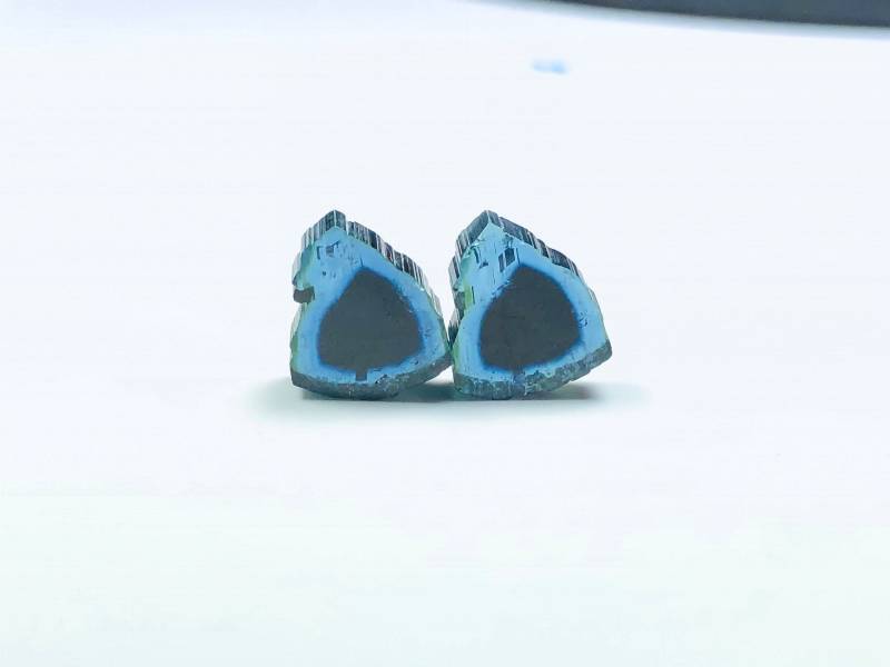 8.65 Karat Blau Wassermelonen-Turmalin Scheiben Paar - Afghanistan von Focusgems