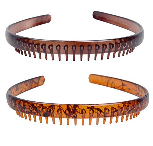 Fodattm 2er Set Kunststoff Stirnband mit Zähnen Haarkamm Haarschmuck Damen Haarreif von Fodattm