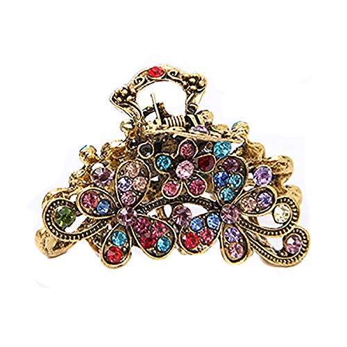 Fodattm Retro-Blumen-Haarspange für Damen Mädchen Vintage Legierung Strass Haarklammer Haarspange Fancy Haarspange (bunt) von Fodattm