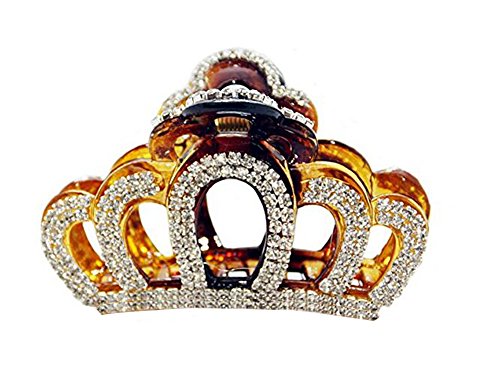 Frauen Mädchen Elegante Krone Form Groß Strass Kristall Haar Clip Jaw Clip Lady Haarspange Haarklammer Haar Zubehör von Fodattm