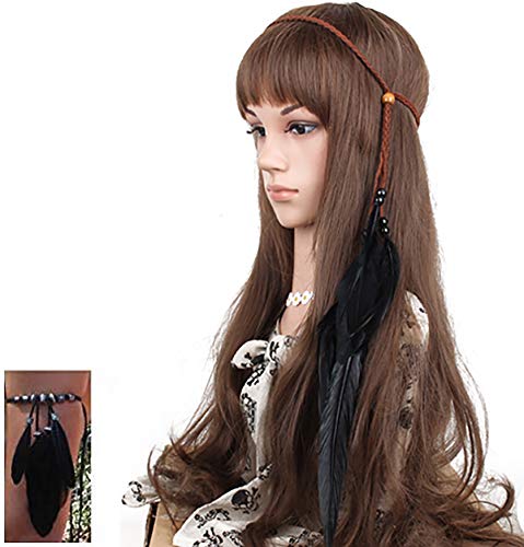 Set von 2 Gypsy Hippie Feder Haarband Kopfschmuck und Armband Bohemian mit (B#) von Fodattm