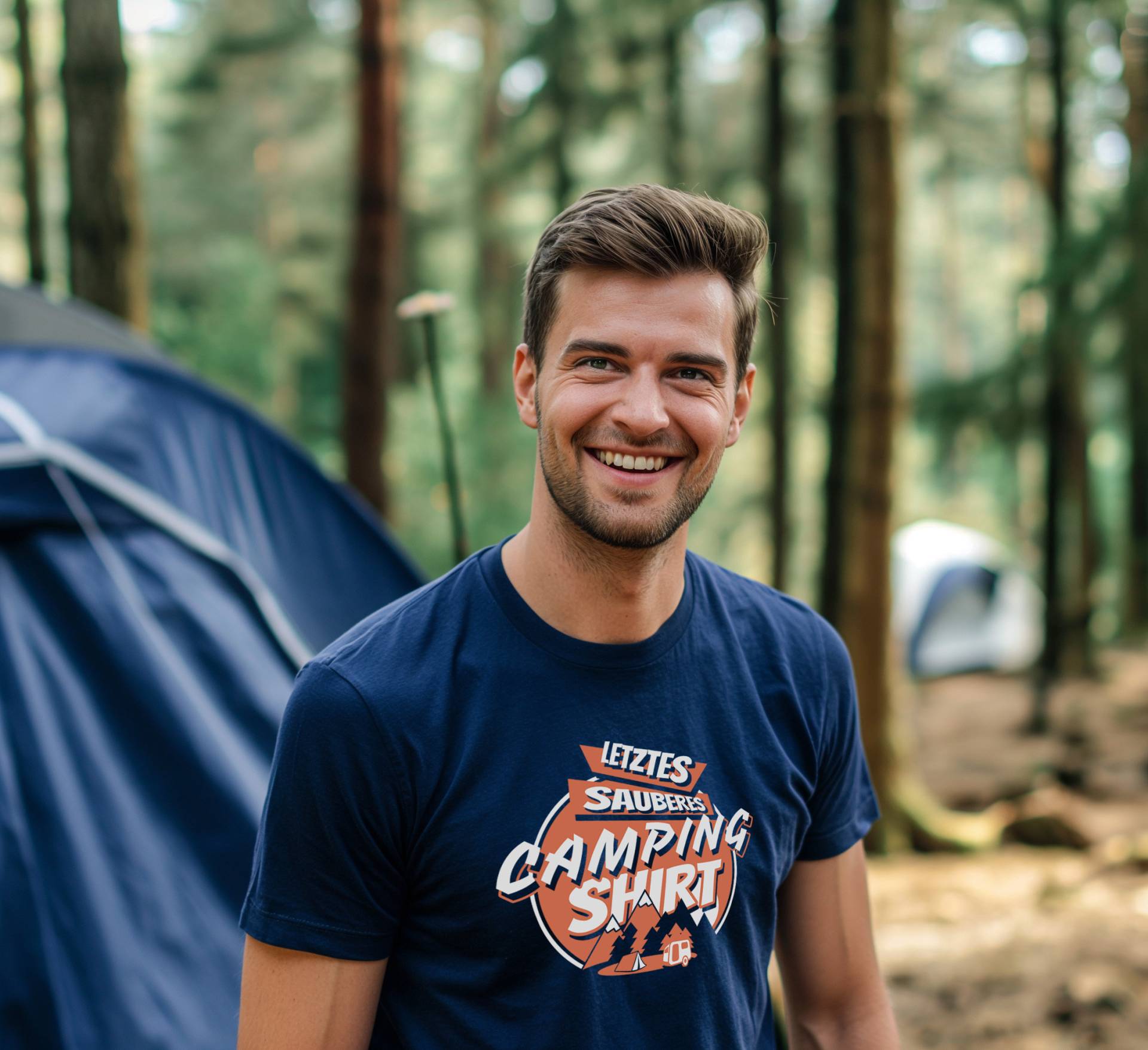 Camping Tshirt "Letztes Sauberes Shirt' | Outdoor Shirt Für Männer Geschenk Camper Zelten, Wohnwagen, Wohnmobil von Foerdeblau