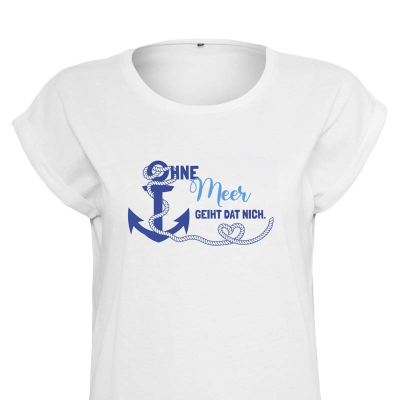 Damen Shirt Maritim Mit Anker Und Norddeutschem Statement Spruch | Wahlweise 2 Sprüche in Plattdeutschem Dialekt Meer Geschenk von Foerdeblau