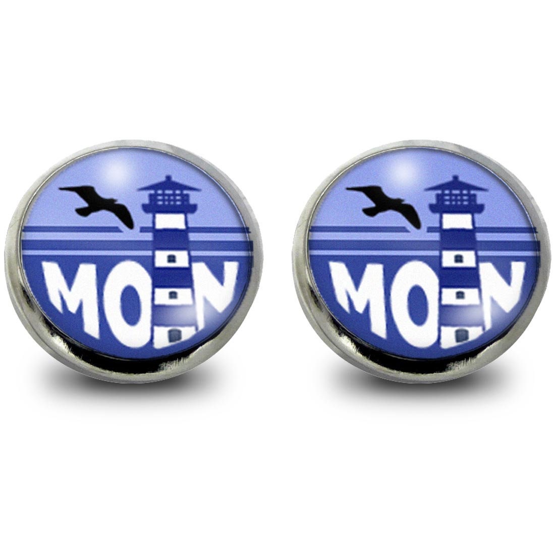 Ohrstecker Maritim Mit Moin Und Leuchtturm | Cabochon Modeschmuck Zum Stecken Edelstahl Ohrschmuck 12mm Kleines Geschenk Ohrstecker Maritim Mit Moin Und Leuchtturm | Cabochon Modeschmuck Zum Stecken Edelstahl Ohrschmuck 12mm Kleines Geschenk von Foerdeblau