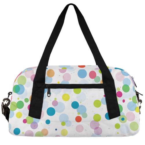 Explosive Farbe Graffiti Kinder Seesack Jungen Mädchen Kleine Sport-Tanz Turnbeutel für Übernachtung, Reisen, Wochenendhandgepäck, Punktemuster, 18.5"L x 9.4"W x 7.8"H von Foerrkelg