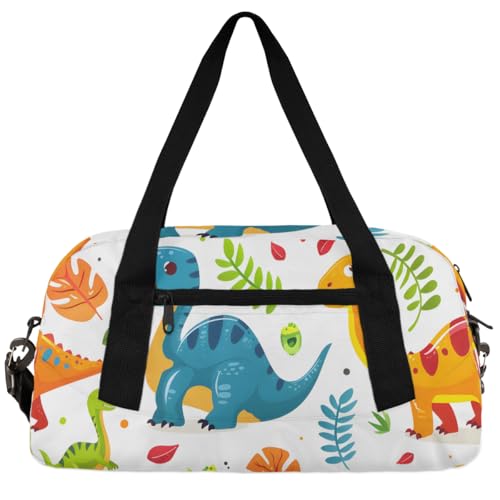 Halloween Trick Treat Kinder Seesack Jungen Mädchen Kleine Sport-Tanz Turnbeutel für Übernachtung Reisen Wochenender Handgepäck, Reisetasche für Kinder, Motiv: Dinosaurier, für Jungen und Mädchen von Foerrkelg