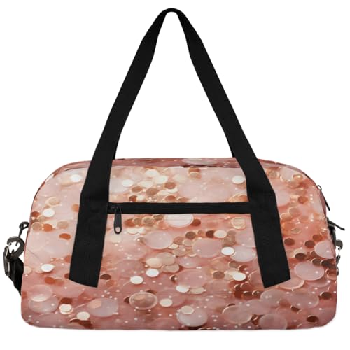 Highland Cow Floral Kinder-Reisetasche für Jungen und Mädchen, klein, Sport, Tanz, Turnbeutel für Übernachtungen, Reisen, Wochenendhandgepäck, Bunte Pailletten, 18.5"L x 9.4"W x 7.8"H von Foerrkelg