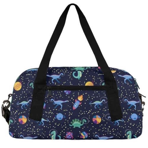 Kinder-Reisetasche für Jungen und Mädchen, klein, Sport, Tanz, Turnbeutel für Übernachtung, Reisen, Wochenendhandgepäck, (Dinosaurier), 18.5"L x 9.4"W x 7.8"H von Foerrkelg