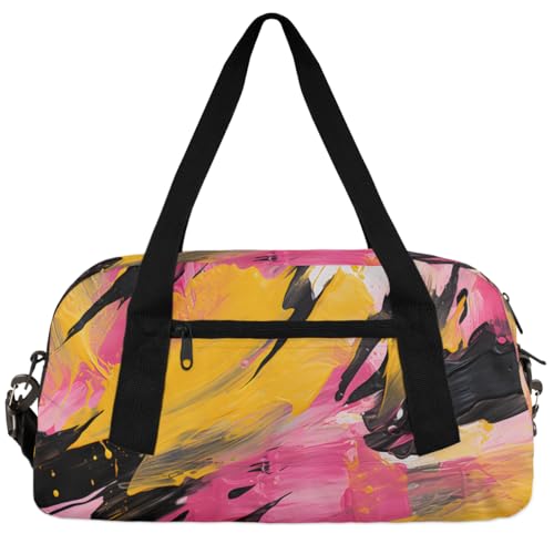 Kinder-Reisetasche mit Gepardenmuster für Jungen und Mädchen, klein, Sport, Tanz, Turnbeutel für Übernachtung, Reisen, Wochenendhandgepäck, Geometrisches Graffiti, 18.5"L x 9.4"W x 7.8"H von Foerrkelg