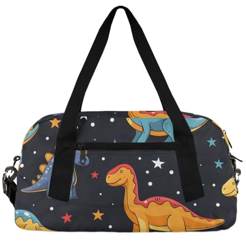 Reisetasche für Kinder, Motiv: mexikanische Volksblumen, für Jungen und Mädchen, klein, Sport, Tanz, Turnbeutel für Übernachtungen, Reisen, Wochenender, Handgepäck, Dinosaurier-Familien-Kinder-Seesack von Foerrkelg