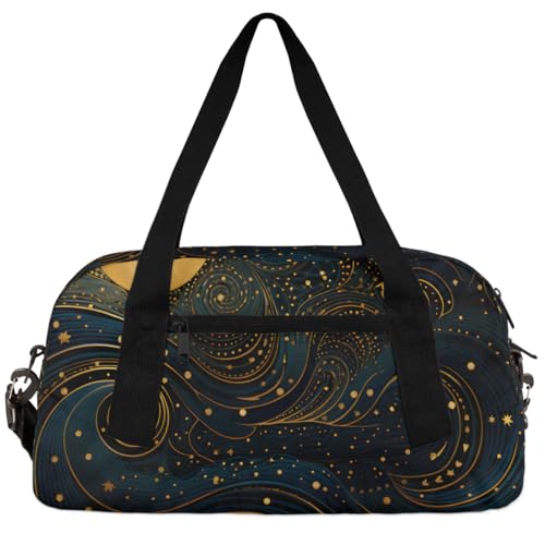 Rock and Roll Graffiti Kinder-Reisetasche für Jungen und Mädchen, klein, Sport, Tanz, Turnbeutel für Übernachtung, Reisen, Wochenendhandgepäck, Galaktische Abstraktion, 18.5"L x 9.4"W x 7.8"H von Foerrkelg