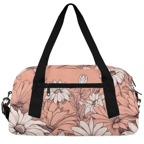 Vintage Egg Ostern Kinder Seesack Jungen Mädchen Kleine Sport-Tanz Turnbeutel für Übernachtung Reisen Wochenender Handgepäck, Gänseblümchen, 18.5"L x 9.4"W x 7.8"H von Foerrkelg