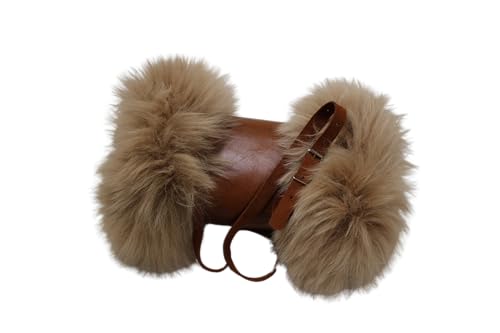 Exclusiver Lammfell Muff aus Deutscher Produktion | Handwärmer rundum aus echtem Fell, mit echtem Leder bezogen | cognac braun von Förster-Fellnest