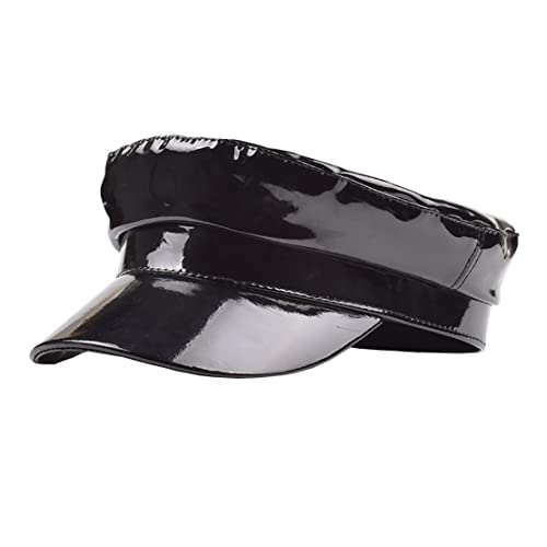 Foetest Kappe Studentenhut Ledermütze Baseballkappe Sonnenhut Freizeithut Einfarbig, Schwarz, Einheitsgröße von Foetest