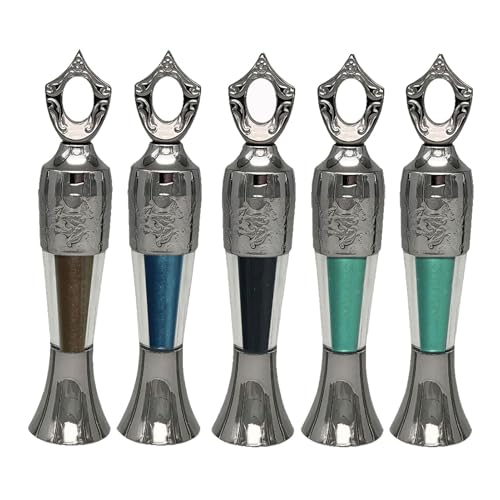 Pulver Eyeliner, natürlicher Eyeliner in Puderform, wasserfestes & wischfestes Liner-Puder, tragbarer Eyeliner-Stift für Damen, Augen-Make-up-Werkzeug für Mädchen (Braun+Blau+Schwarz+2 Cyan) von Fogcroll