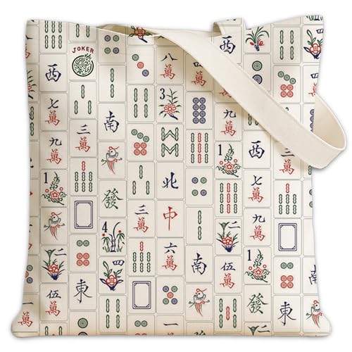 Retro-Leinen-Tragetaschen für Damen, Mahjong-Geschenke, Geschenke für Mahjong-Liebhaber Retro-Leinen-Tragetaschen für Damen, Mahjong-Geschenke, Geschenke für Mahjong-Liebhaber von Foggolight