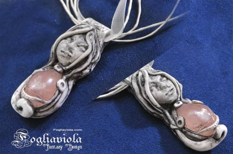 Schwangerschaftsgeschenk Muttergöttin Amulett Schwangerschaft Rosenquarz Halskette Mutter Geburt Kosmos Kinder Göttin Schmuck Talisman Pagan von FogliaViola