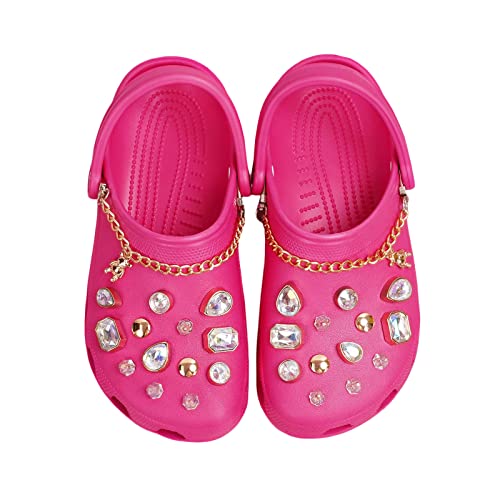 28 Stück Schuhanstecker für Clogs Schuhschmuck Bling Bling Schuhanhänger Kristalldiamant Sandalen Perle Schuhanhänger mit Kette DIY Dekorative Schuhschnallenstecker für Mädchen Pins Anstecker (28) von Fogsun