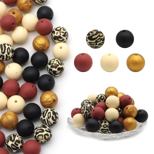 50 Stück Bunte Spacer Perlen Lose Perlen Aus Silikonmaterial Einfaches Auffädeln Perfekt Für Die Herstellung Von DIY Schmuck Weiche Lose Perlen von Fogun
