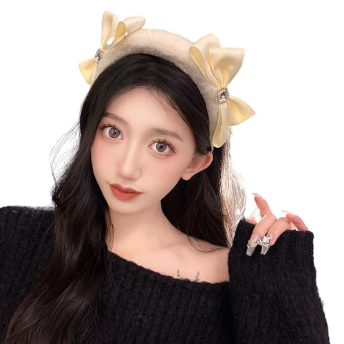 Band Bogen Plüsch Stirnband Süßes Mädchen Schleife Haarband Haar Styling Zubehör Koreanischer Kopfschmuck Elegantes Haar Accessoire von Fogun