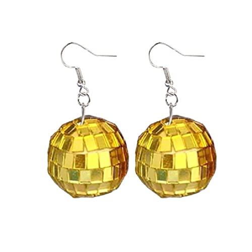 Disco Kugel Ohrringe Damen Ohrringe Disco Kugel Western Mirror Ball Ohrringe 60er oder 70er Jahre Discokugel Ohrringe Damen 70er von Fogun