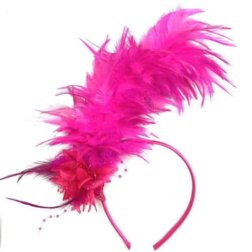 Feder Stirnband Fascinator Stirnband Cosplay Haarband 1920er Jahre Kopfschmuck Vintage Feder Haar Accessoire Für Frauen Künstliche Blumen Kopfbedeckung von Fogun