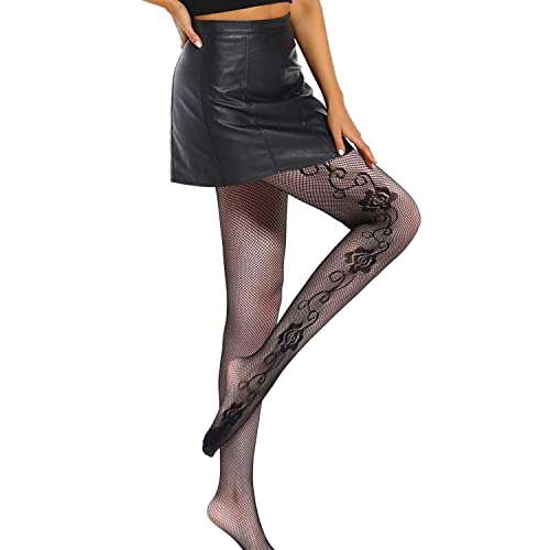 Fohevers Damen Netzstrumpfhose Muster, Netzstrümpfe Gemusterte Netzstrumpfhose Elastic aushöhlen Strumpfwaren Leggings Netzstrümpfe Strumpfhose, Seitenblume Fohevers Damen Netzstrumpfhose Muster, Netzstrümpfe Gemusterte Netzstrumpfhose Elastic aushöhlen Strumpfwaren Leggings Netzstrümpfe Strumpfhose, Seitenblume von Fohevers