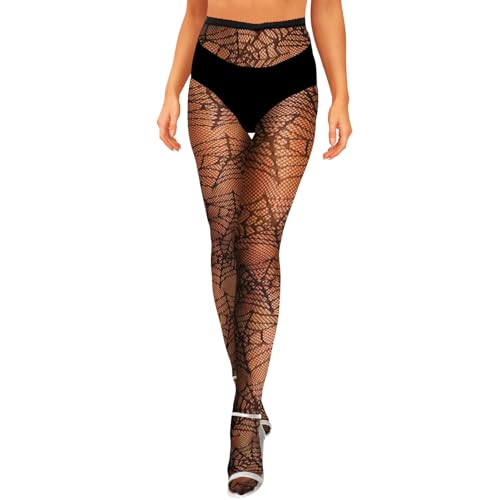 Fohevers Damen Spinnen Netzstrümpfe Strumpfhosen Spinnennetz Enge Strümpfe Halloween Strumpfhosen Fencenet Netz Strumpfhosen Gothic Maschenware Strümpfe, Spinnennetz von Fohevers