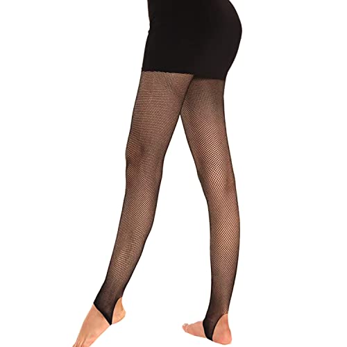 Fohevers Netzstrumpfhose Steigbügel für Damen Netz Leggins Nein Zehen Fußlose Strumpfhose Ohne Fuß Freie Zehen für Tanzen Halloween, Schwarz von Fohevers
