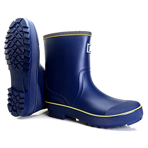 Foinledr Gummistiefel Herren Halbhoch Regenstiefel Gumischtifel Herren Wasserdicht Rain Boots Gartenstiefel Atmungsaktiv Gummistiefeletten Wasserdichter Angelstiefel, Blau/gelb, 40 EU von Foinledr