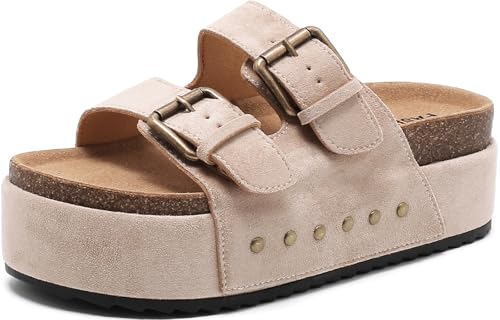 Damen Pantoletten Sandalen Mit Kork Fußbett Hausschuhe Verstellbarem Riemen,Bequeme Clogs für den Sommer, Plateau Sandalen für Strand und Freizeit Latschen Schlappen Damen Pantoletten Sandalen Mit Kork Fußbett Hausschuhe Verstellbarem Riemen,Bequeme Clogs für den Sommer, Plateau Sandalen für Strand und Freizeit Latschen Schlappen von Foinledr