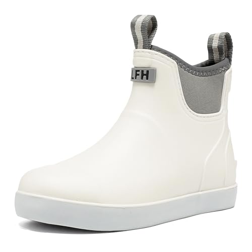 Foinledr Gummistiefel Damen Halbhoch, Wasserdicht Gefüttert Antirutsch Stiefel, Regenstiefel für Outdoor Gartenschuhe von Foinledr