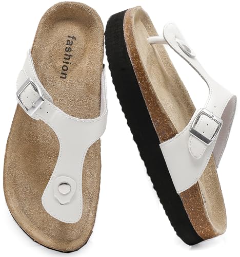 Plateau Zehentrenner Damen – Bequeme Kork Fußbett Sandalen mit Verstellbarer Schnalle, Rutschfeste Sommer Schlappen & Stylische Flip Flops für Frauen Plateau Zehentrenner Damen – Bequeme Kork Fußbett Sandalen mit Verstellbarer Schnalle, Rutschfeste Sommer Schlappen & Stylische Flip Flops für Frauen von Foinledr
