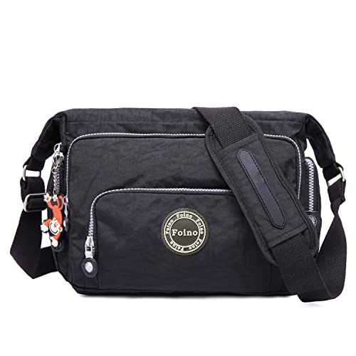 Foino Kuriertasche Damen Umhängetasche Lässige Schultertasche Mode Sporttasche Design Reisetasche Leicht Taschen Büchertasche Seitentasche für Mädchen Vintage Messenger Bag von Foino