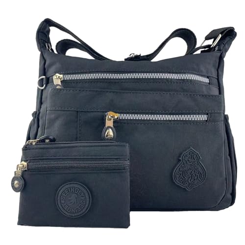 Foino Umhängetasche Damen Schultertasche Leichter Sporttasche Messenger Bag Kuriertasche Wasserdicht Taschen Mode Reisetasche Lässige von Foino