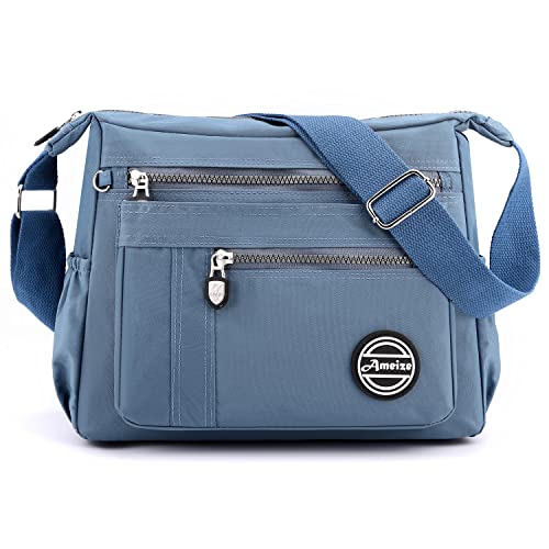 Foino Umhängetasche Leicht Schultertasche Damen Reisetasche Kuriertasche Lässige Sporttasche Design Taschen Mode Büchertasche für Mädchen Seitentasche Vintage Messenger Bag von Foino