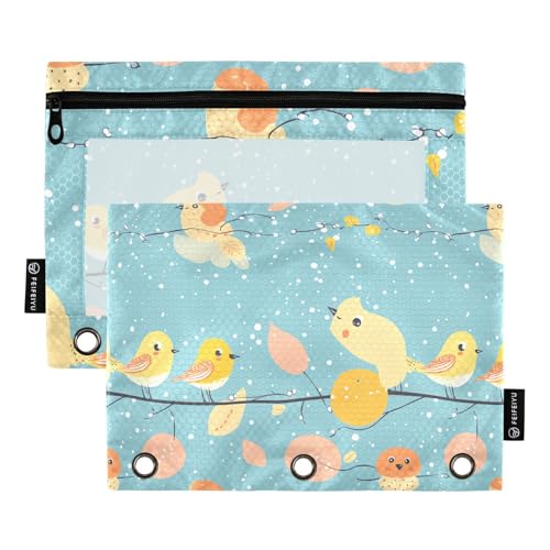 Foiosoh 2 Pack Vogel Familie Happy Blue Bleistift Taschen 3 Ringe tragbare Clear Bleistift Taschen mit Reißverschluss zur Aufbewahrung von Schulbedarf Foiosoh 2 Pack Vogel Familie Happy Blue Bleistift Taschen 3 Ringe tragbare Clear Bleistift Taschen mit Reißverschluss zur Aufbewahrung von Schulbedarf von Foiosoh