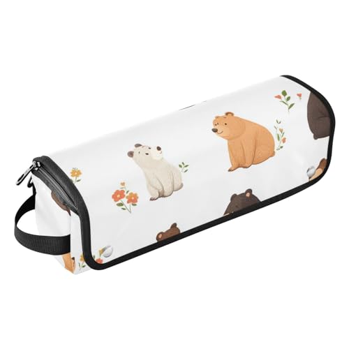 Foiosoh 2-in-1-Haar-Werkzeug-Organizer mit Eisenmatte, tragbarer Haarstyling-Werkzeug-Organizer für Glätteisen, Glätteisen, Lockenstäbe, Braunbär und Pflanzenweiß von Foiosoh