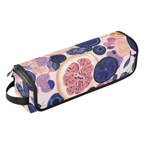 Foiosoh 2-in-1-Haar-Werkzeug-Organizer und hitzebeständige Matte, wasserdichter Lockenstab Reiseetui für Lockenstab Glätteisen, flacher Haartrockner, lustige Beerenfrucht, Violett von Foiosoh